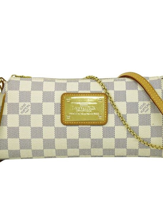 Louis Vuitton Eva Damier Azur 2-Way Shoulder Bag Handbag White
